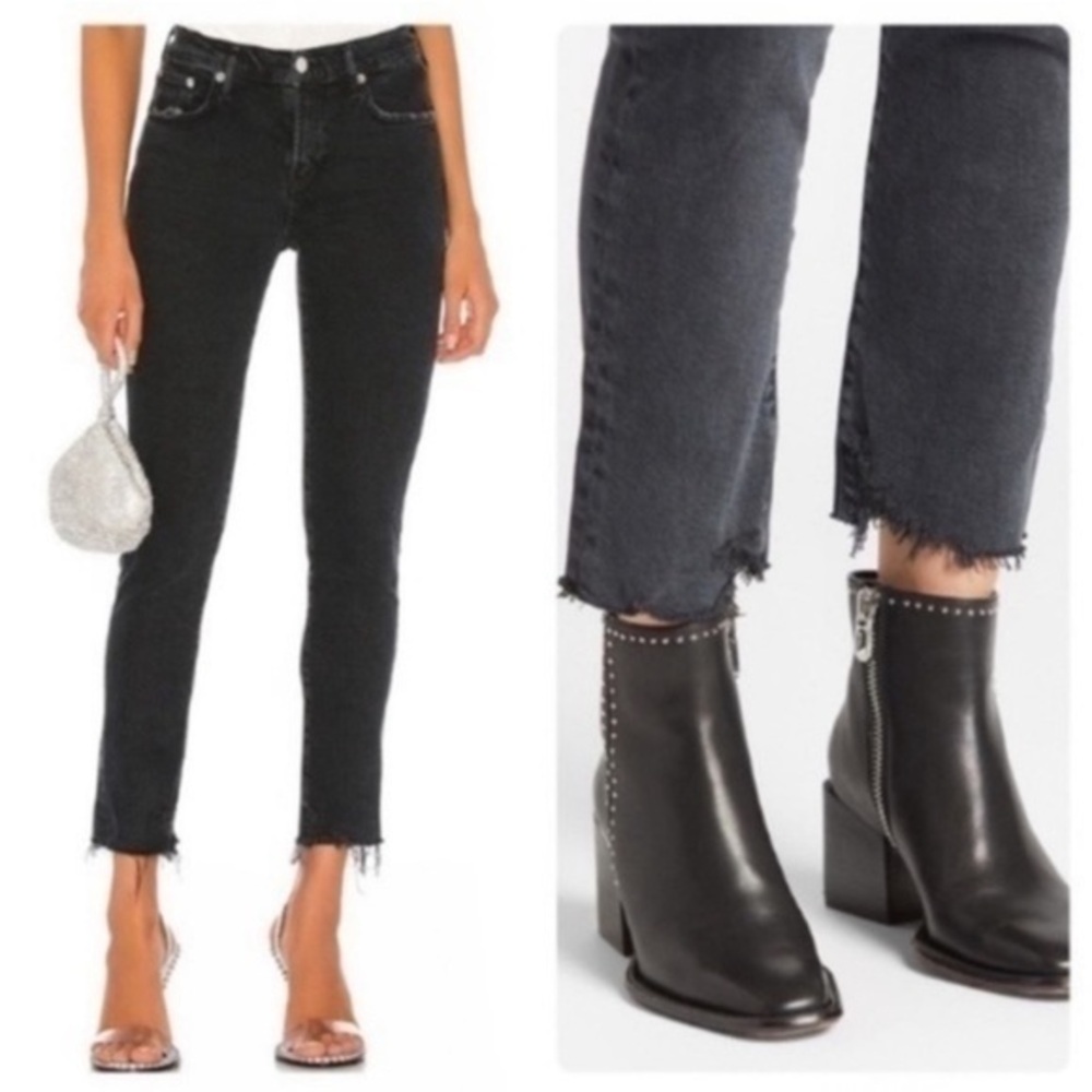 Agolde Jeans Toni Straight Leg Midrise in Black